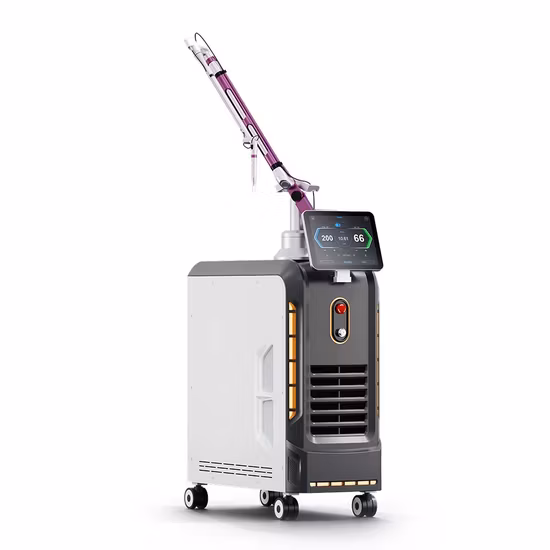 CE Aprobar Portátil 532nm 1064nm 1320nm 755nm Profesional Pico Q Conmutado ND YAG Láser Cejas Pigmento Máquina Picosegundo Eliminación de tatuajes Láser para la venta